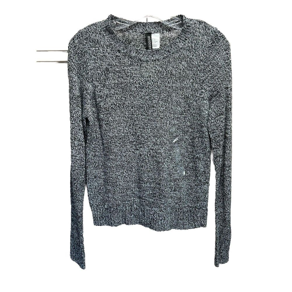 Divided H&M Black/White Sweater Round Neck Long Sleeve Size XS Ribbed